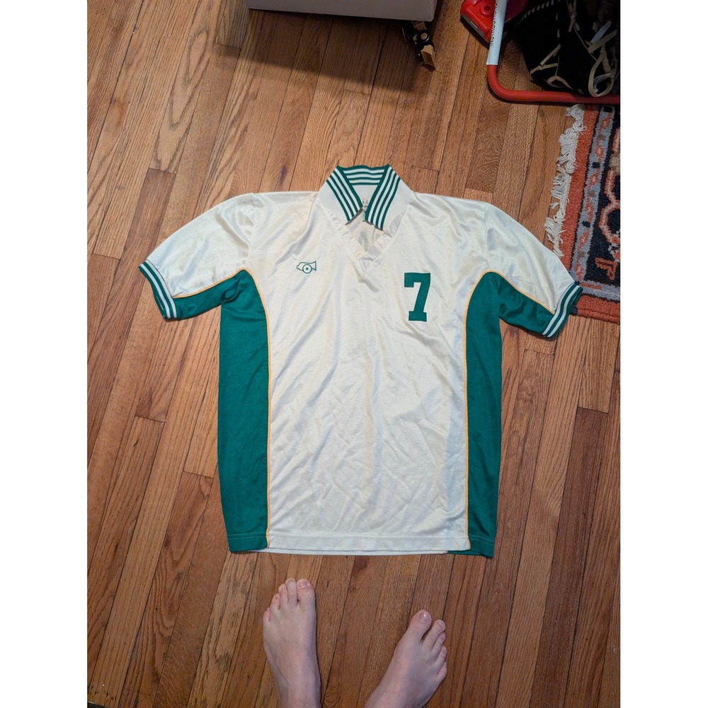 Vintage Cannon Peter Green LaSalle 7 Soccer Jersey Mens Large Green Cream USA